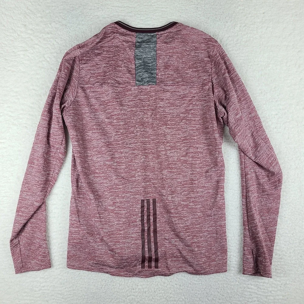 Adidas Running Shirt Mens Medium Red‎ Heathered Crewneck Performance T-Shirt